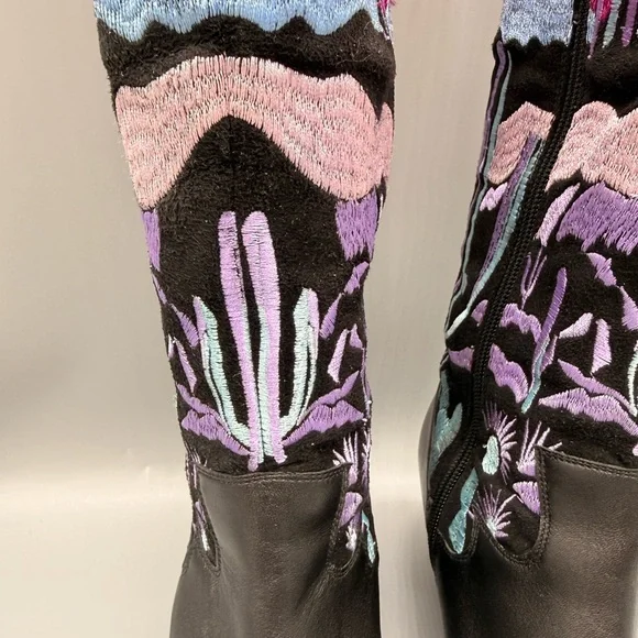 Colorful Desert Scene Embroidered Boots By NASTY GAL - Picture 8 of 17